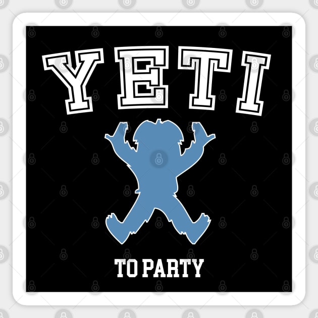 Yeti to party - Fun Vintage College Laurel Christmas Sticker by CottonGarb